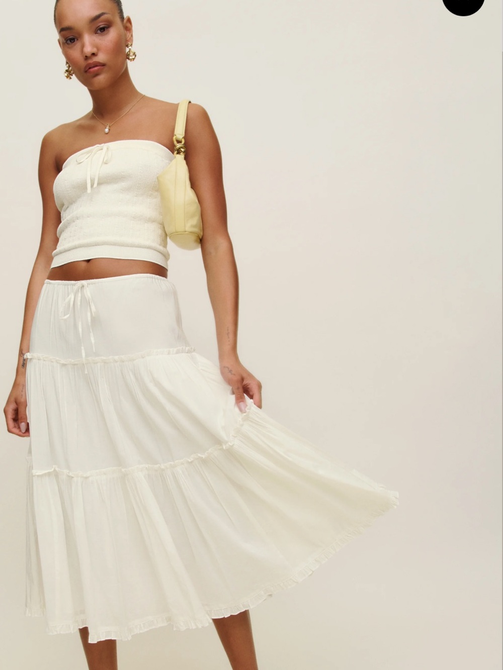 Reformation Zazie Cotton Strapless Sweater - Picture 4 of 9